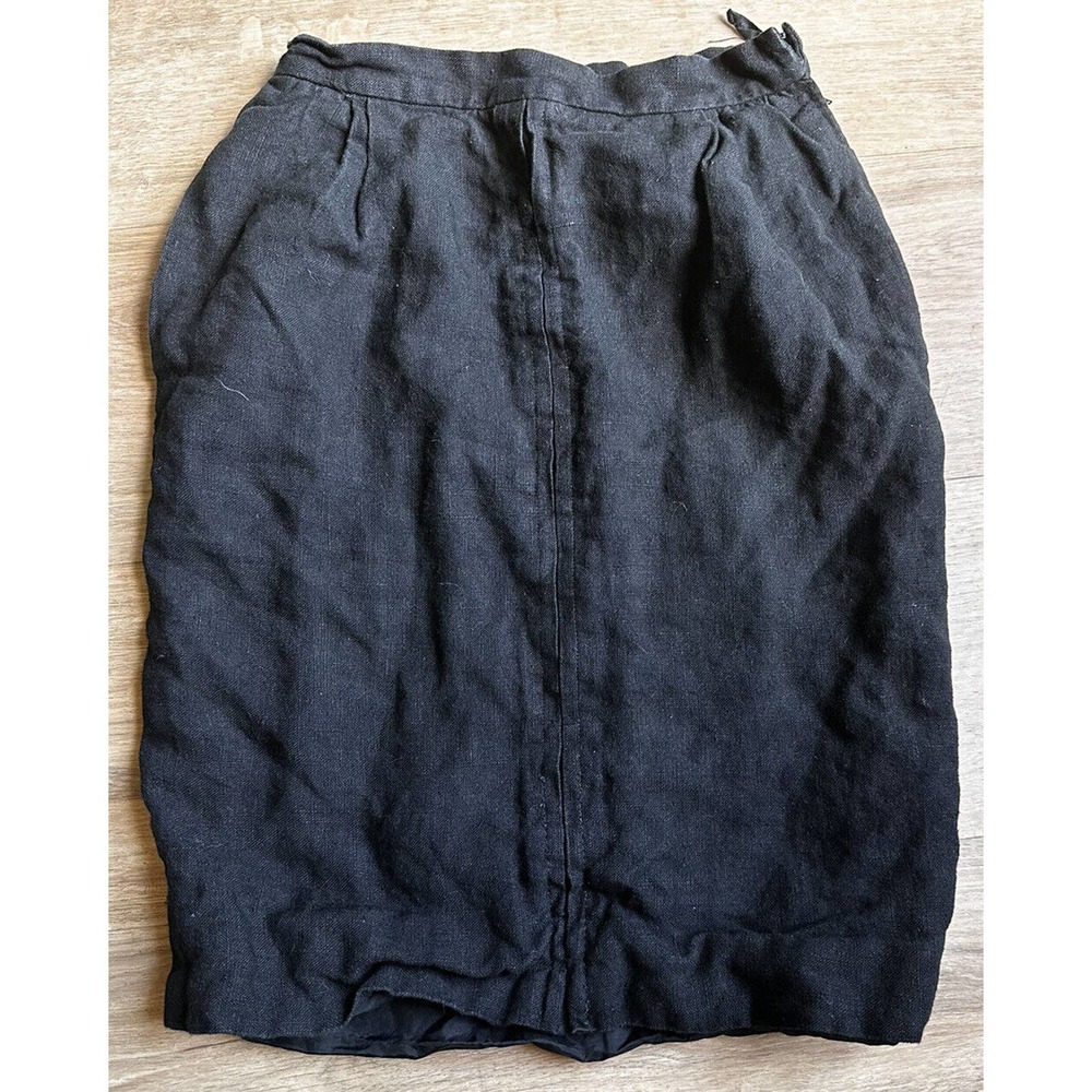 Vintage Valentino Boutique Pencil Skirt Womens 6 Charcoal Black Wool Lined Italy